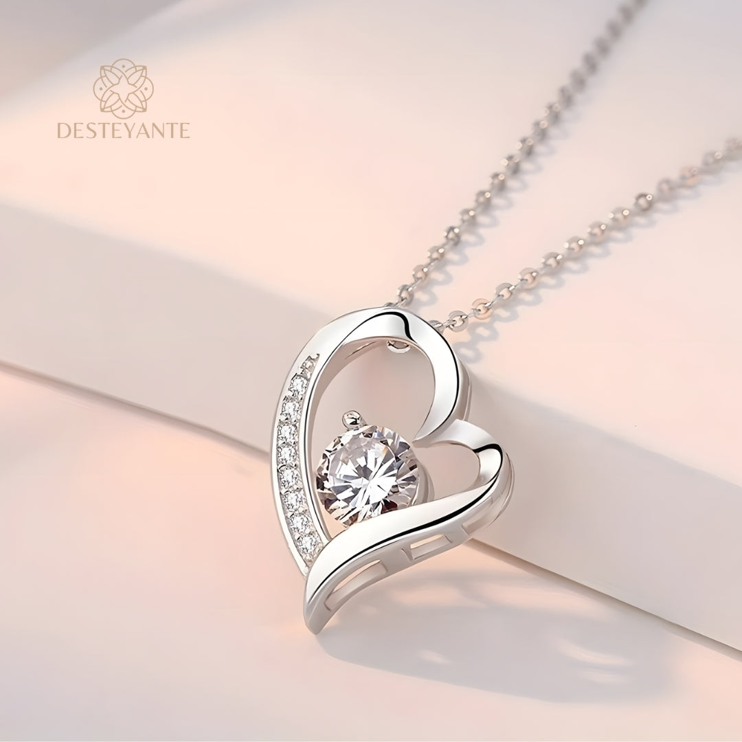 Collar Infinito de Corazón Eternity Bañado en Plata