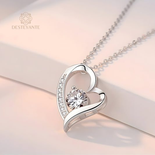 Collar Infinito de Corazón Eternity Bañado en Plata