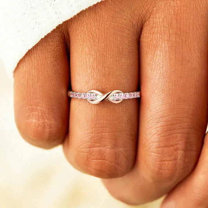 Anillo infinito Plata Pura Ley 925 en Caja de Lujo