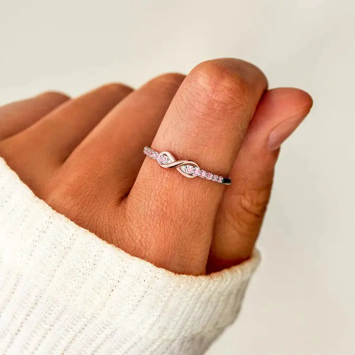Anillo infinito Plata Pura Ley 925 en Caja de Lujo