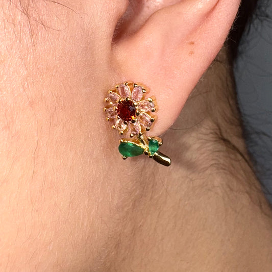 Aretes margaritas rosada