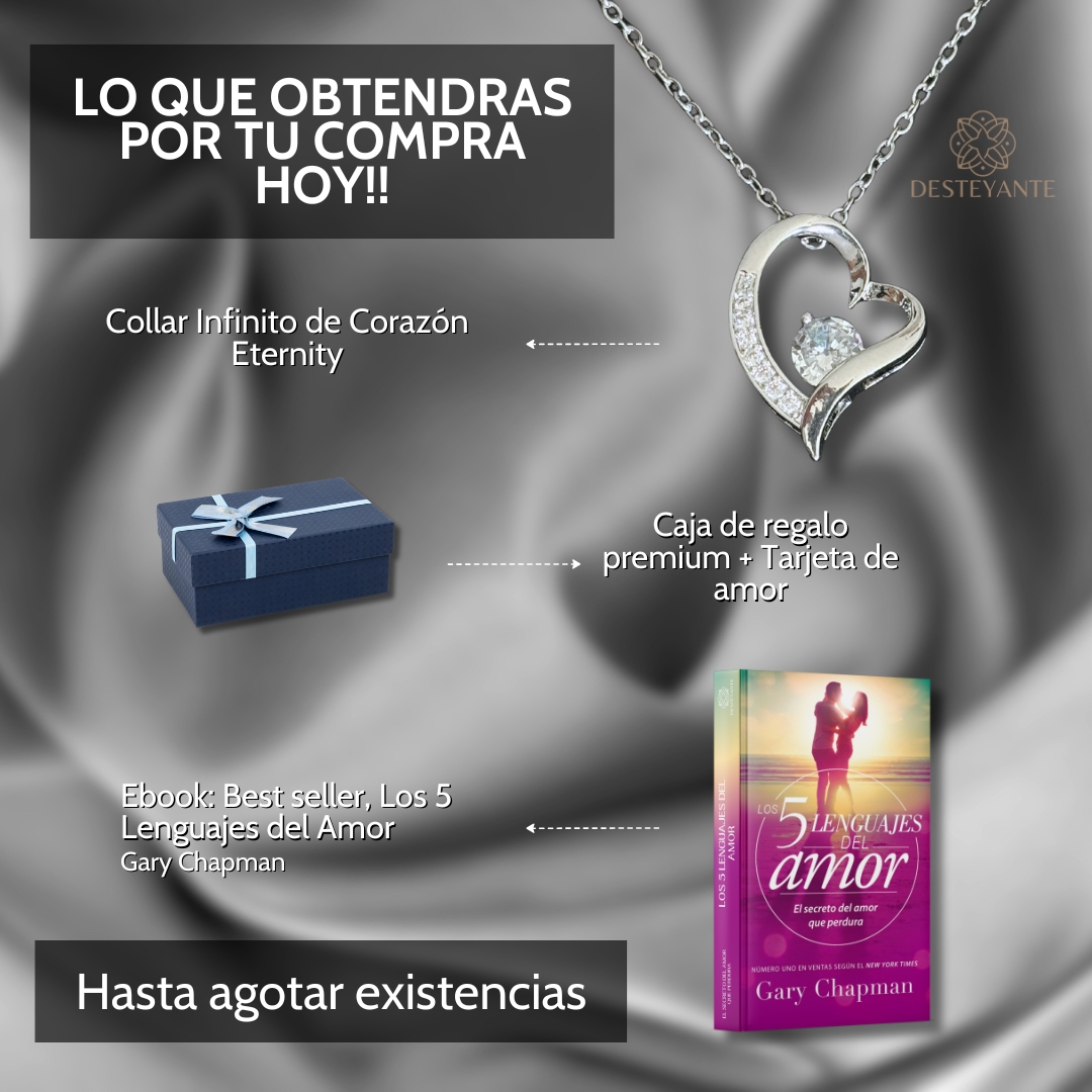Collar Infinito de Corazón Eternity Bañado en Plata