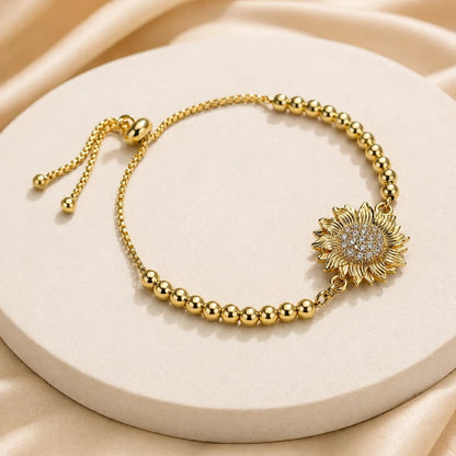 Pulsera Girasol Giratorio Oro 4mm