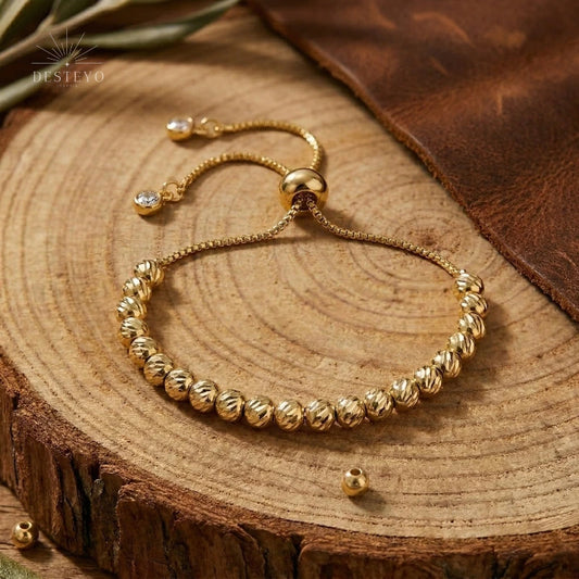 Pulsera Diamantada 5mm Baño de Oro 18K