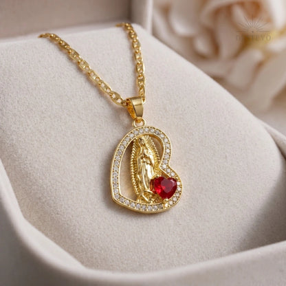 Collar Corazón de Madre Baño de Oro