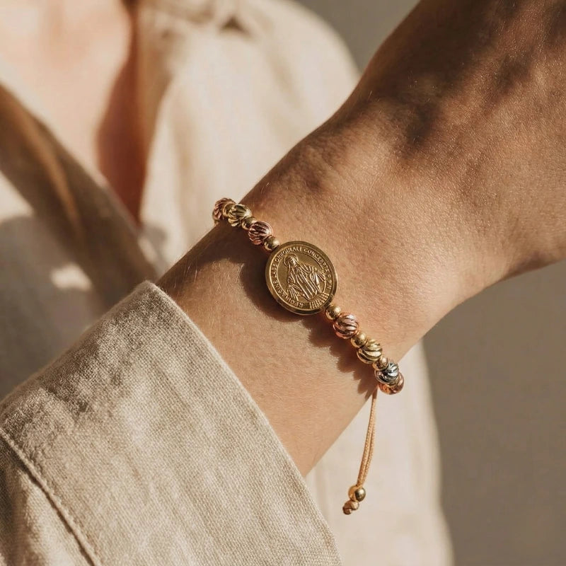 Pulsera Virgen Milagrosa 3 Oros