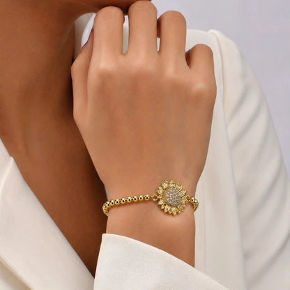 Pulsera Girasol Giratorio Oro 4mm
