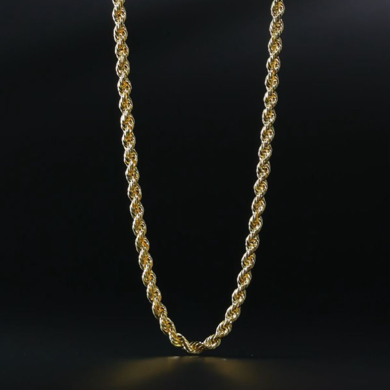 Cadena Lazo Baño de Oro 5 mm