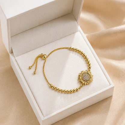 Pulsera Girasol Giratorio Oro 4mm