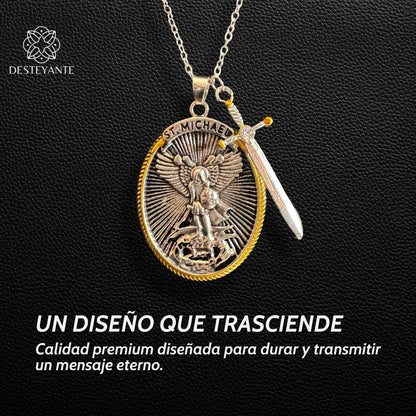 Collar San Miguel Arcangel Bañado en Plata