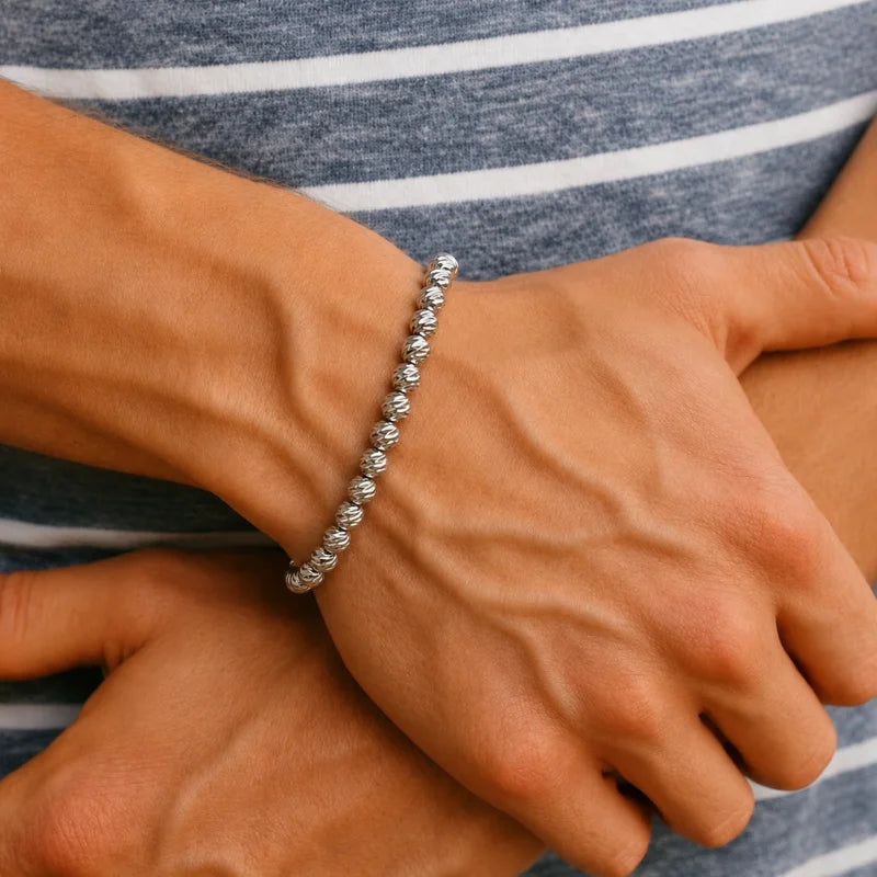 Pulsera diamantada 5 mm Oro blanco