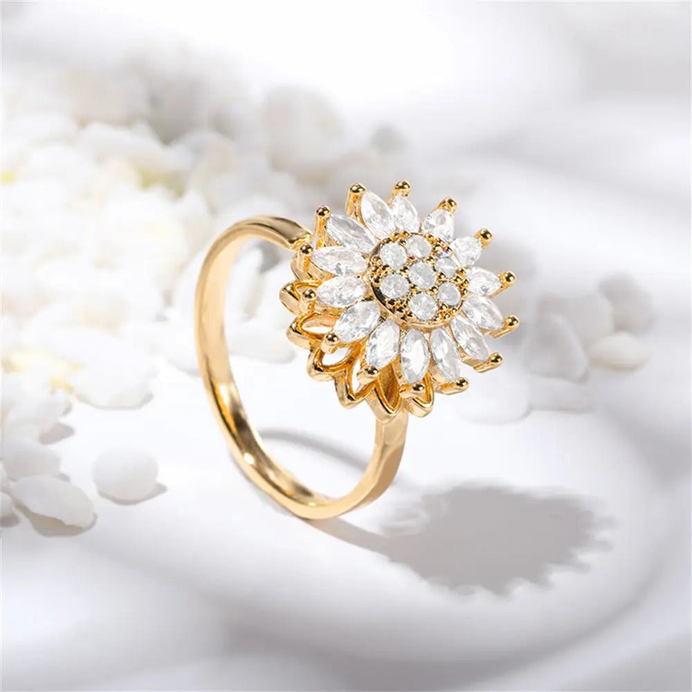 Desteyante Anillo Girasol Giratorio