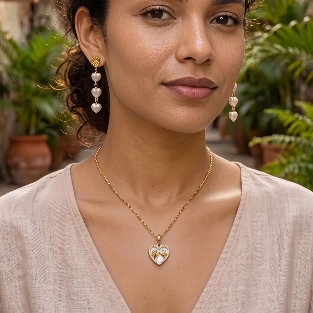 Set Collar & Aretes Pinky Promise Oro