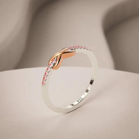 Anillo infinito Plata Pura Ley 925 en Caja de Lujo